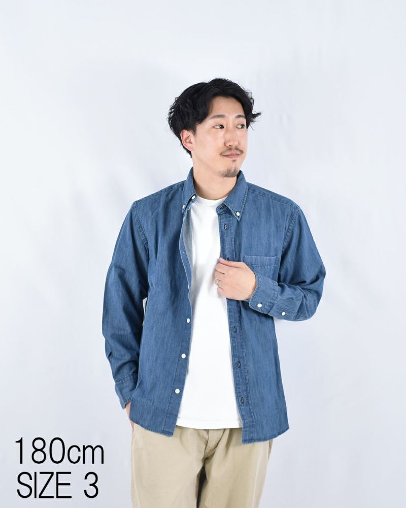 MANUAL ALPHABET 6OZ DENIM BD SHIRT 【BULGING FIT