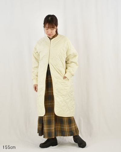 フランス製 60s〜 キルティングコート ロングコート ブルー S647b Shinzone｜QUILTING COAT キルティングコート 21amsco05