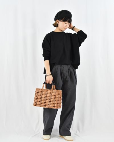 The Bagmati ウィッカー×レザースクエアカゴバッグ