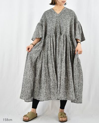 motomi.m モトミエム　リネンチェックワンピース motomi.m リネンギャザー羽織りワンピース | FRENCH Bleu .rooms