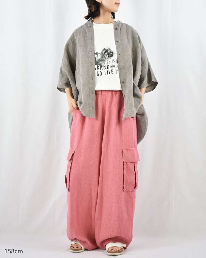 【新品】motomi.mリネンカーゴパンツ motomi.m 40リネンカーゴサルエルパンツ | FRENCH Bleu .rooms