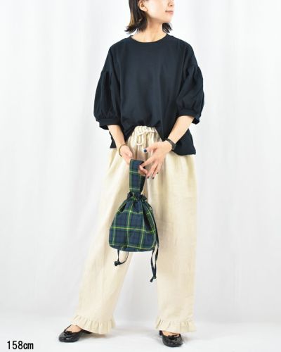 atelier emau パフスリーブ5分袖Tシャツ