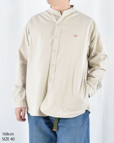 DANTON オックスバンドカラーシャツ ギンガム/ストライプ MENS