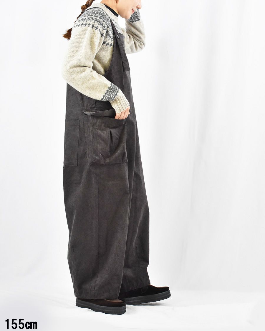 motomi.m リネンサロペット フレンチブリュ motomi.m コットンリネンコーデュロイポケットサロペット