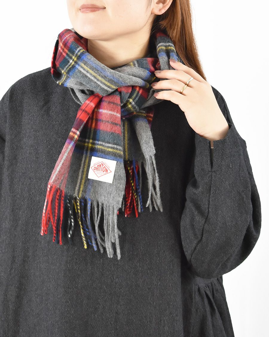 DANTON グレー マフラー 未使用 DANTON ウールカシミヤマフラー