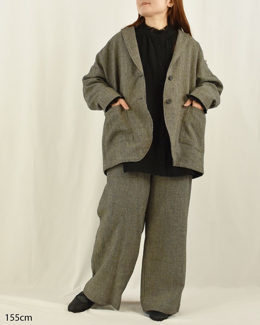 ICHI Antiquite's ウールヘリンボーンパンツ | FRENCH Bleu .rooms