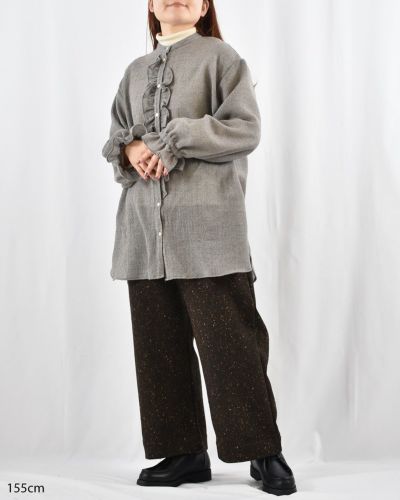 新品✨イチアンティークス ワッシャー ヘリンボーン パンツ シワ加工 ウール iCHi Antiquites(イチアンティークス) Wool Herringbone pants ウール