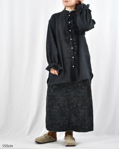 FRENCH Bleu別注】Gauze# ウールガーゼフリルブラウス | FRENCH Bleu